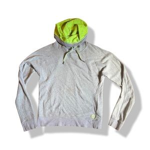 Women’s Roxy Brand Neon Green & Grey Cowl Neck Hoodie Size Medium